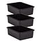 Teacher Created Resources® Plastic Storage Bin, Large, 16.25 x 11.5 x 5, Black, Pack of 3 (TCR204