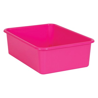 Teacher Created Resources® Plastic Storage Bin, Large, 16.25" x 11.5" x 5", Pink, Pack of 3 (TCR20408-3)
