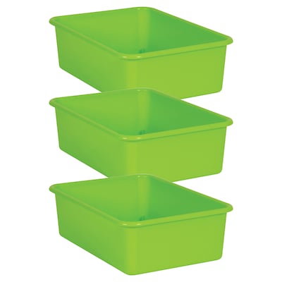 Teacher Created Resources® Plastic Storage Bin, Large, 16.25 x 11.5 x 5, Lime, Pack of 3 (TCR2040
