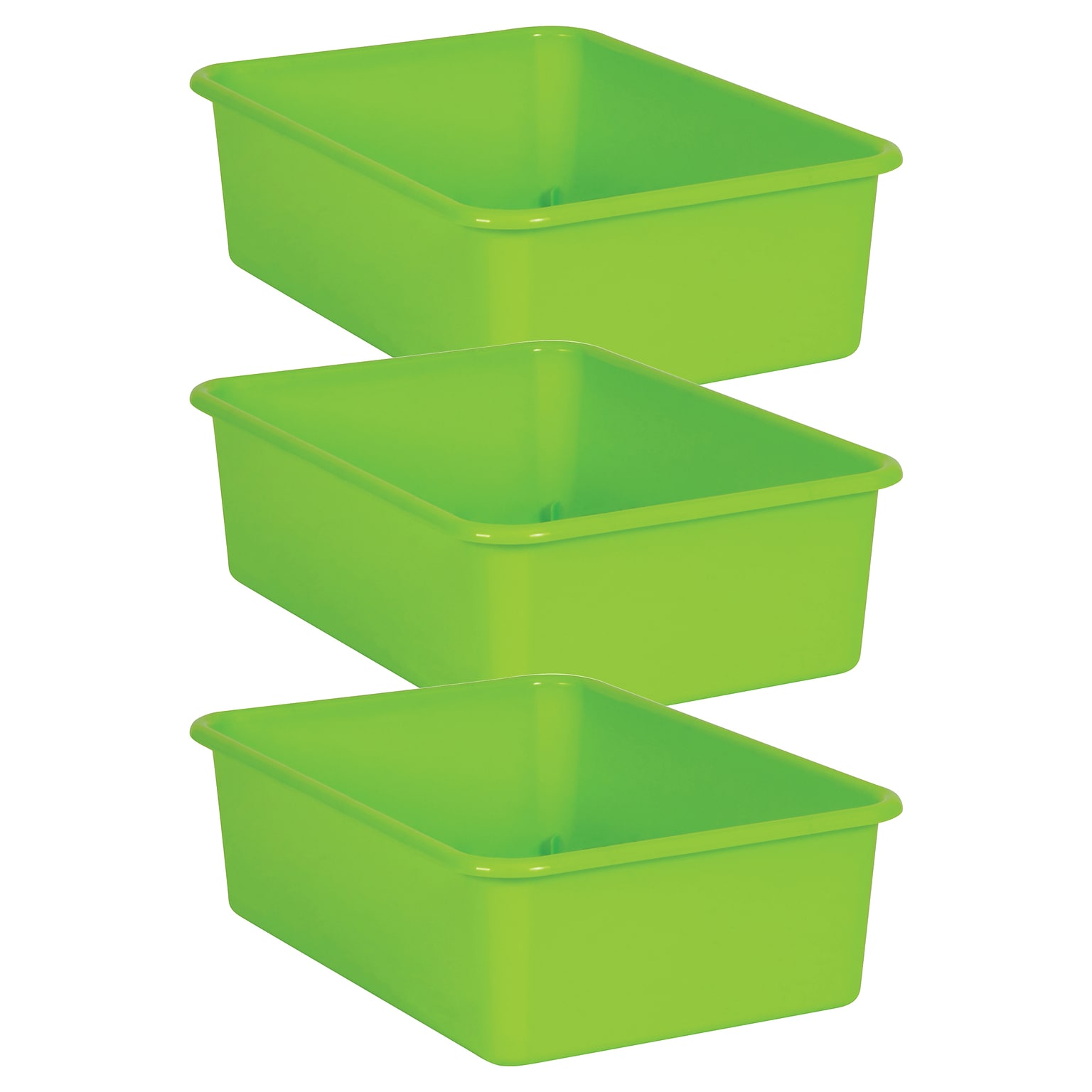Teacher Created Resources® Plastic Storage Bin, Large, 16.25 x 11.5 x 5, Lime, Pack of 3 (TCR20409-3)