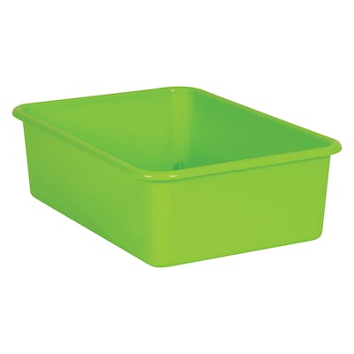 Teacher Created Resources® Plastic Storage Bin, Large, 16.25" x 11.5" x 5", Lime, Pack of 3 (TCR20409-3)