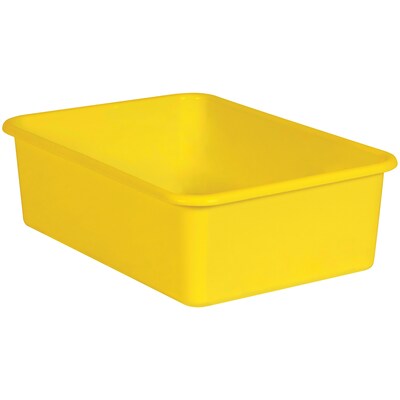 Teacher Created Resources® Plastic Storage Bin, Large, 16.25" x 11.5" x 5", Yellow, Pack of 3 (TCR20410-3)