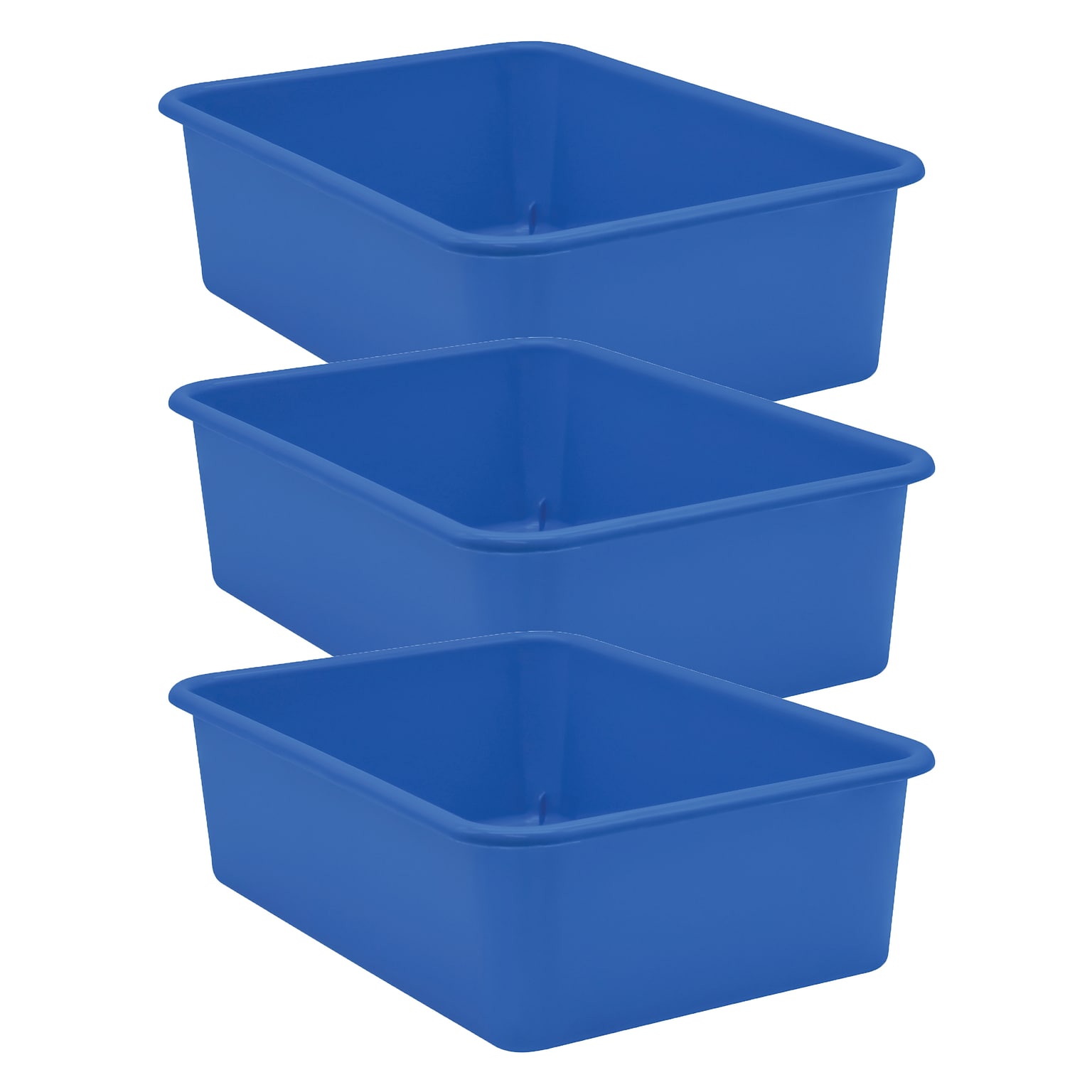 Teacher Created Resources® Plastic Storage Bin, Large, 16.25 x 11.5 x 5, Blue, Pack of 3 (TCR20411-3)