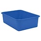 Teacher Created Resources® Plastic Storage Bin, Large, 16.25" x 11.5" x 5", Blue, Pack of 3 (TCR20411-3)
