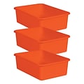 Teacher Created Resources® Plastic Storage Bin, Large, 16.25 x 11.5 x 5, Orange, Pack of 3 (TCR20