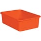 Teacher Created Resources® Plastic Storage Bin, Large, 16.25" x 11.5" x 5", Orange, Pack of 3 (TCR20412-3)