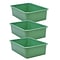 Teacher Created Resources® Plastic Storage Bin, Large, 16.25 x 11.5 x 5, Eucalyptus Green, Pack o