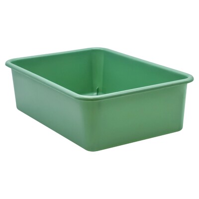 Teacher Created Resources® Plastic Storage Bin, Large, 16.25 x 11.5 x 5, Eucalyptus Green, Pack o