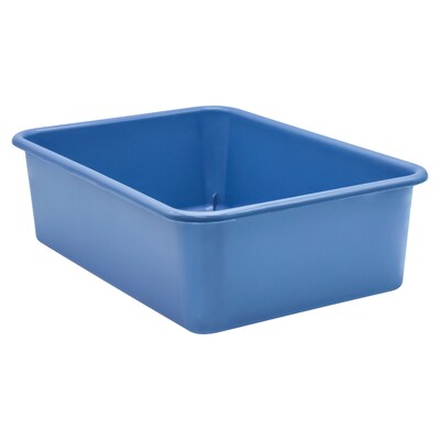 Teacher Created Resources® Plastic Storage Bin, Large, 16.25" x 11.5" x 5", Slate Blue, Pack of 3 (TCR20415-3)