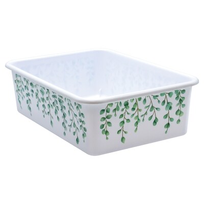 Teacher Created Resources® Plastic Storage Bin, Large, 16.25 x 11.5 x 5, Eucalyptus, Pack of 3 (T