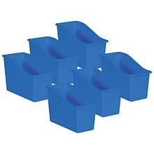 Teacher Created Resources® Plastic Book Bin, 5.5 x 11.38 x 7.5, Blue, Pack of 6 (TCR20422-6)