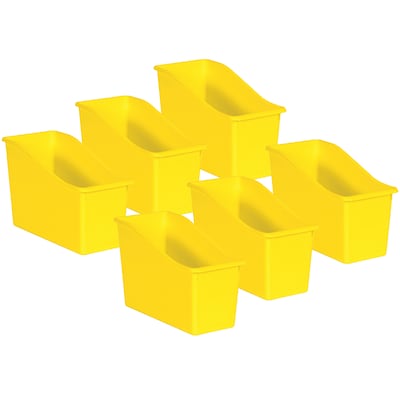 Teacher Created Resources® Plastic Book Bin, 5.5 x 11.38 x 7.5, Yellow, Pack of 6 (TCR20423-6)