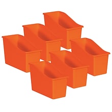 Teacher Created Resources® Plastic Book Bin, 5.5 x 11.38 x 7.5, Orange, Pack of 6 (TCR20424-6)