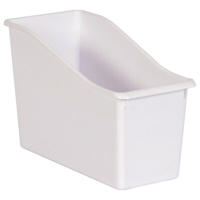 Teacher Created Resources® Plastic Book Bin, 5.5" x 11.38" x 7.5", White, Pack of 6 (TCR20425-6)