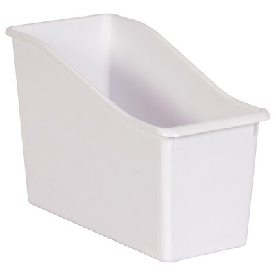 Teacher Created Resources® Plastic Book Bin, 5.5 x 11.38 x 7.5, White, Pack of 6 (TCR20425-6)