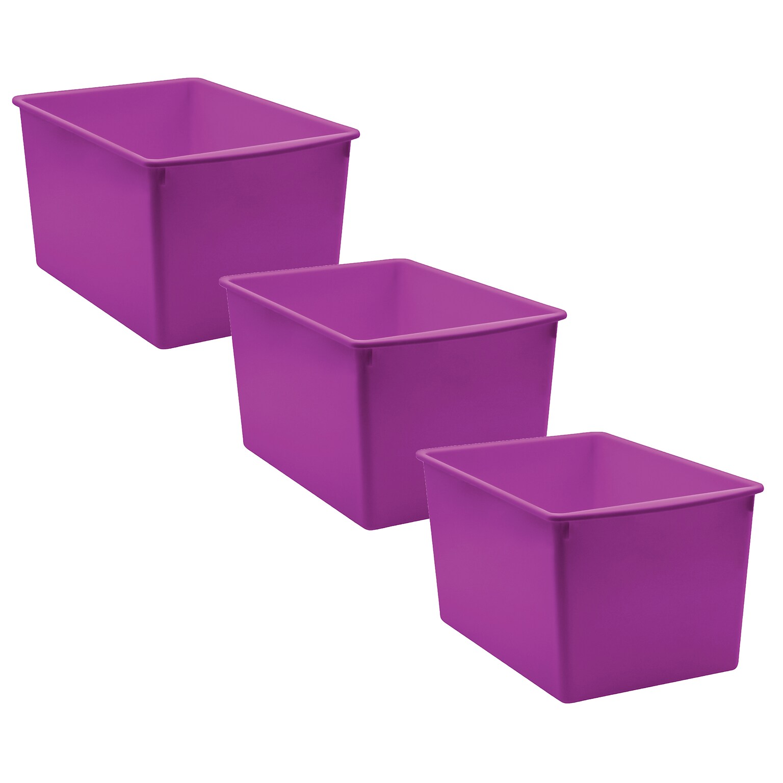 Teacher Created Resources® Plastic Multi-Purpose Bin, 14 x 9.25 x 7.5, Purple, Pack of 3 (TCR20426-3)