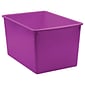Teacher Created Resources® Plastic Multi-Purpose Bin, 14" x 9.25" x 7.5", Purple, Pack of 3 (TCR20426-3)