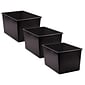 Teacher Created Resources® Plastic Multi-Purpose Bin, 14" x 9.25" x 7.5", Black, Pack of 3 (TCR20427-3)