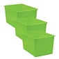 Teacher Created Resources® Plastic Multi-Purpose Bin, 14" x 9.25" x 7.5", Lime, Pack of 3 (TCR20429-3)