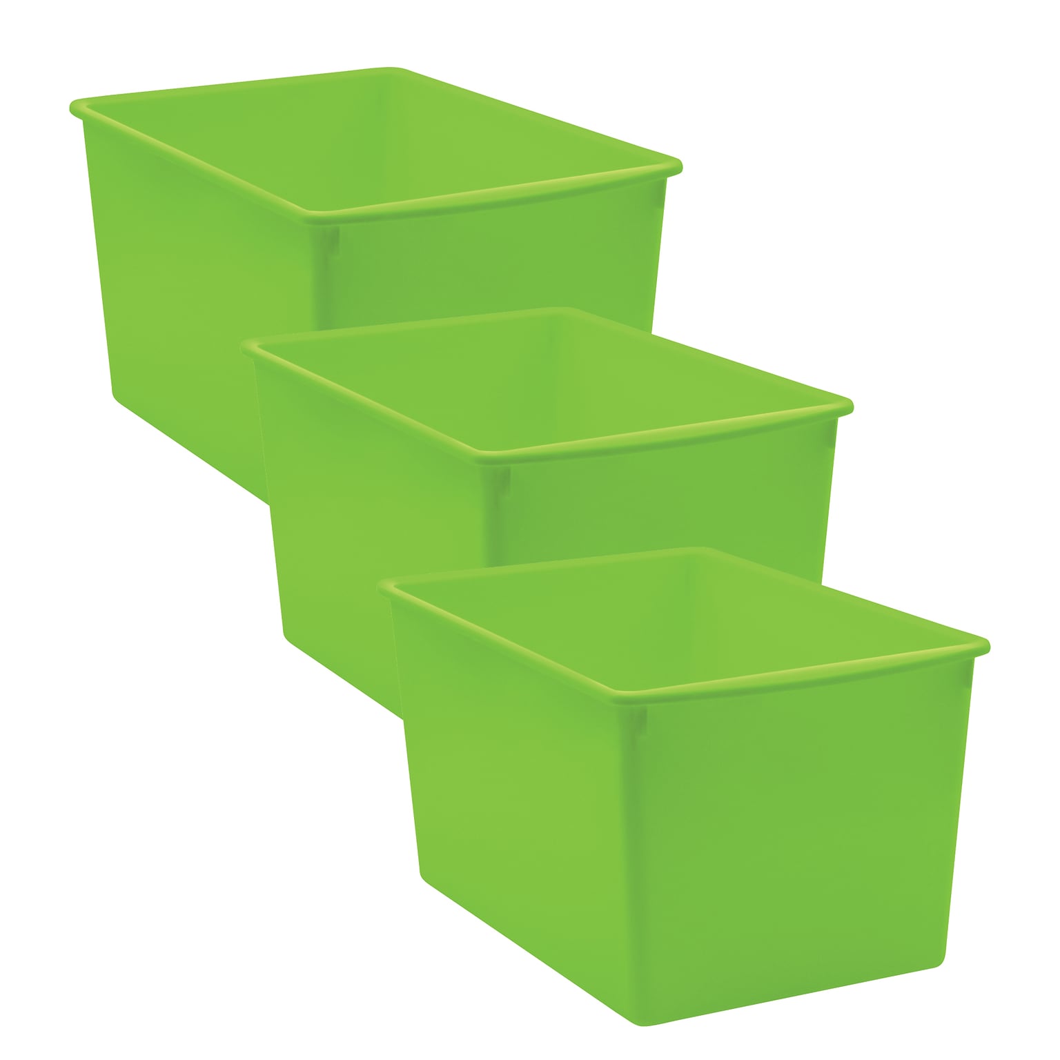 Teacher Created Resources® Plastic Multi-Purpose Bin, 14 x 9.25 x 7.5, Lime, Pack of 3 (TCR20429-3)