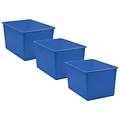 Teacher Created Resources® Plastic Multi-Purpose Bin, 14 x 9.25 x 7.5, Blue, Pack of 3 (TCR20430-