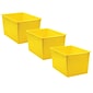 Teacher Created Resources® Plastic Multi-Purpose Bin, 14" x 9.25" x 7.5", Yellow, Pack of 3 (TCR20431-3)