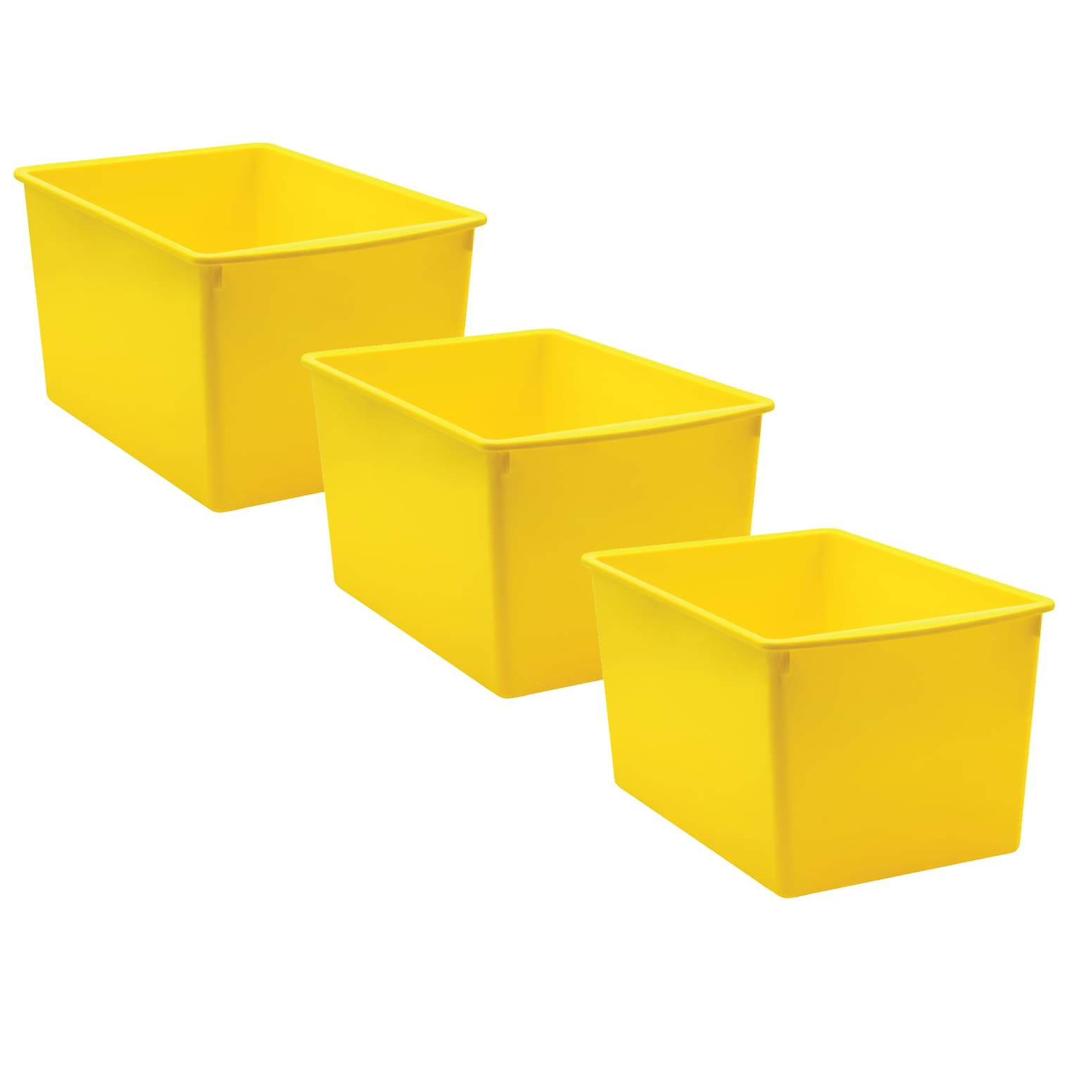 Teacher Created Resources® Plastic Multi-Purpose Bin, 14 x 9.25 x 7.5, Yellow, Pack of 3 (TCR20431-3)