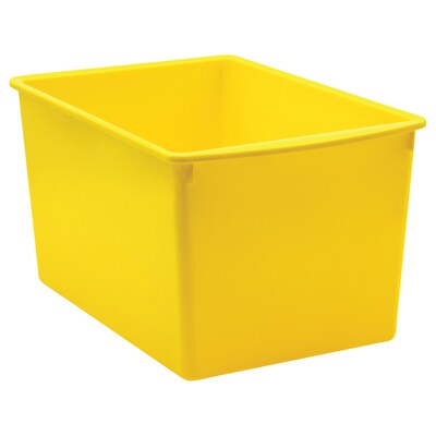 Teacher Created Resources® Plastic Multi-Purpose Bin, 14" x 9.25" x 7.5", Yellow, Pack of 3 (TCR20431-3)