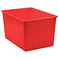 Teacher Created Resources® Plastic Multi-Purpose Bin, 14" x 9.25" x 7.5", Red, Pack of 3 (TCR20432-3)