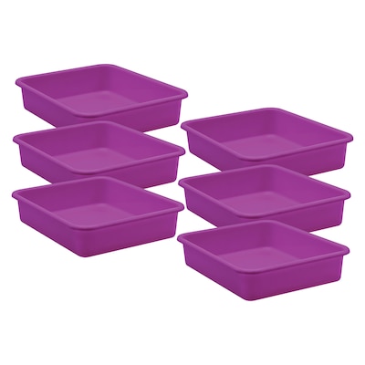 Teacher Created Resources® Plastic Letter Tray, 14 x 11.5 x 3, Purple, Pack of 6 (TCR20433-6)