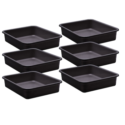 Teacher Created Resources® Plastic Letter Tray, 14" x 11.5" x 3", Black, Pack of 6 (TCR20434-6)