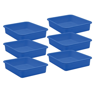 Teacher Created Resources® Plastic Letter Tray, 14 x 11.5 x 3, Blue, Pack of 6 (TCR20437-6)