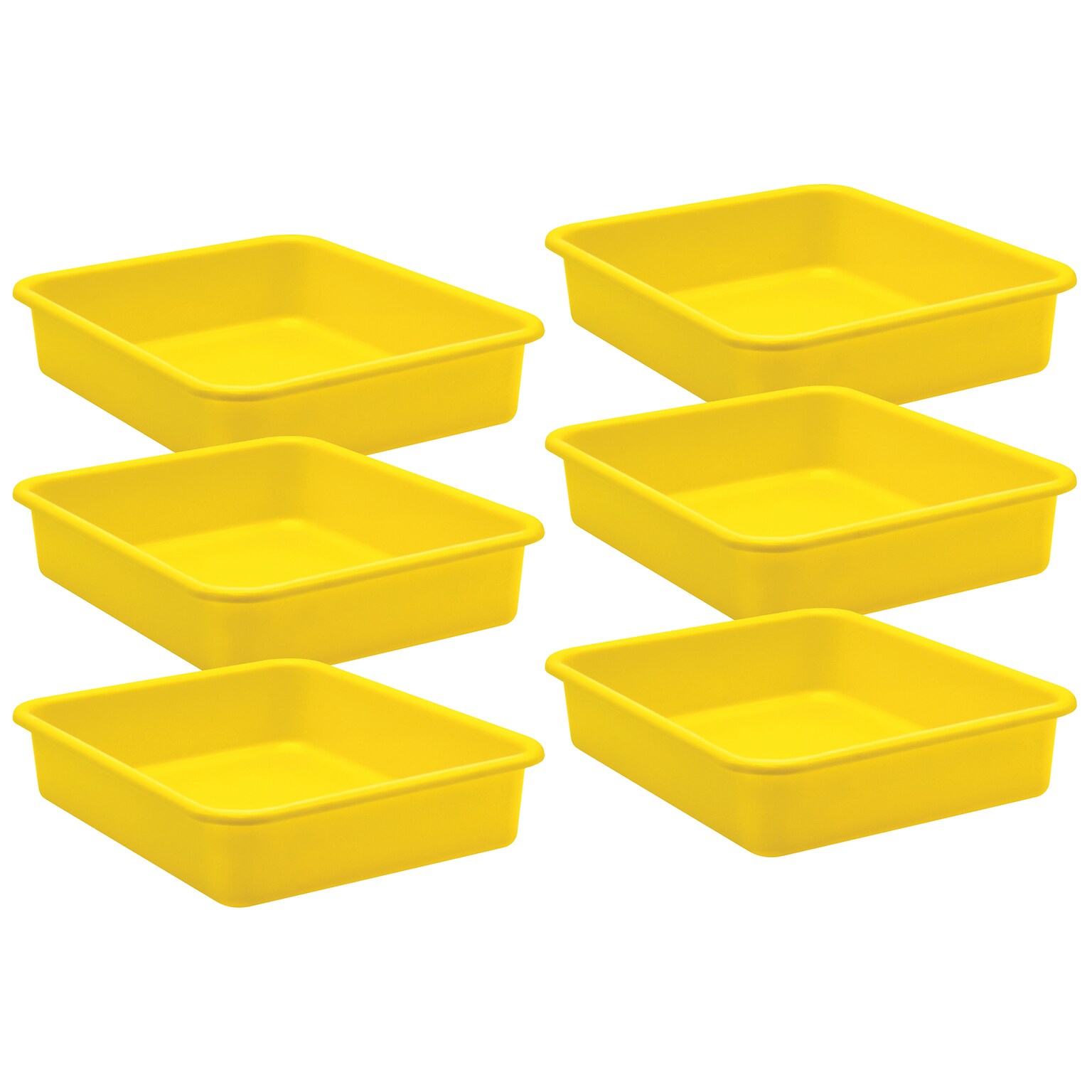 Teacher Created Resources® Plastic Letter Tray, 14 x 11.5 x 3, Yellow, Pack of 6 (TCR20440-6)