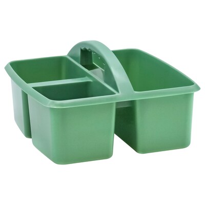 Teacher Created Resources® Plastic Storage Caddy, 9 x 9.25 x 5.25, Eucalyptus Green, Pack of 6 (T