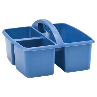 Teacher Created Resources® Plastic Storage Caddy, 9" x 9.25" x 5.25", Slate Blue, Pack of 6 (TCR20443-6)