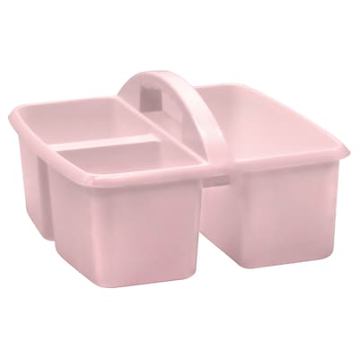 Teacher Created Resources® Plastic Storage Caddy, 9" x 9.25" x 5.25", Pink Blush, Pack of 6 (TCR20444-6)