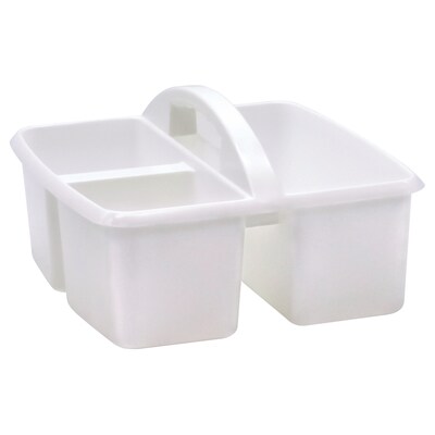 Teacher Created Resources® Plastic Storage Caddy, 9 x 9.25 x 5.25, White, Pack of 6 (TCR20445-6)