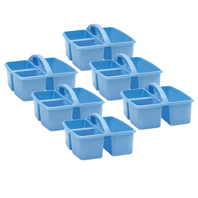 Teacher Created Resources® Plastic Storage Caddy, 9 x 9.25 x 5.25, Light Blue, Pack of 6 (TCR2044