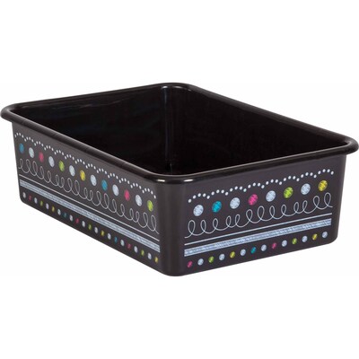 Teacher Created Resources® Plastic Storage Bin, Large, 11.5 x 16.25 x 5, Chalkboard Brights, Pack