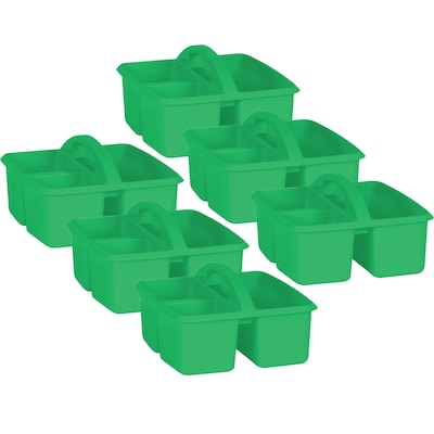 Teacher Created Resources® Plastic Storage Caddy, 9 x 9.25 x 5.25, Green, Pack of 6 (TCR20904-6)