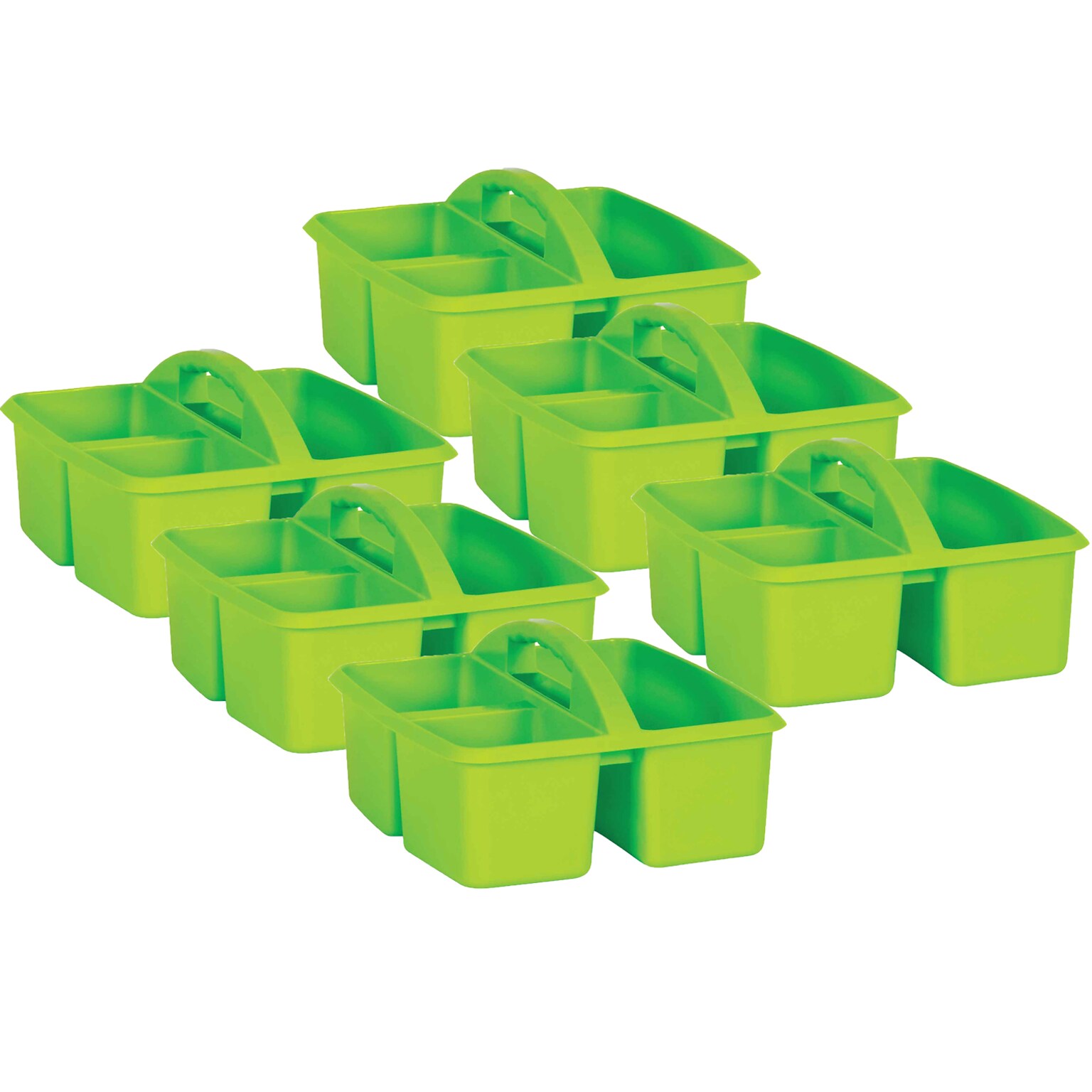 Teacher Created Resources® Plastic Storage Caddy, 9 x 9.25 x 5.25, Lime, Pack of 6 (TCR20905-6)