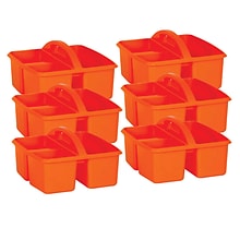 Teacher Created Resources® Plastic Storage Caddy, 9 x 9.25 x 5.25, Orange, Pack of 6 (TCR20907-6)