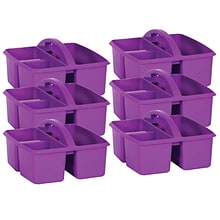 Teacher Created Resources® Plastic Storage Caddy, 9 x 9.25 x 5.25, Purple, Pack of 6 (TCR20909-6)