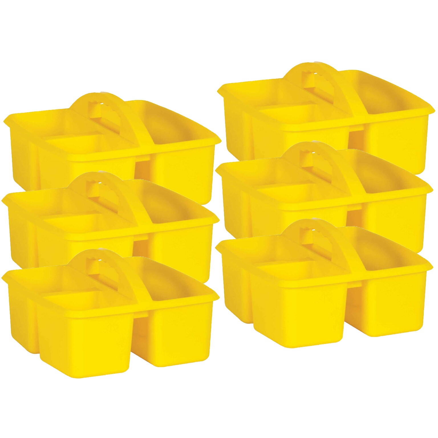 Teacher Created Resources® Plastic Storage Caddy, 9 x 9.25 x 5.25, Yellow, Pack of 6 (TCR20912-6)