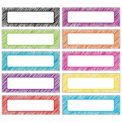 Teacher Created Resources® Scribble Labels Magnetic Accents, Assorted Colors, 20 Per Pack, 3 Packs (TCR77388-3)