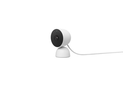 Google Nest GA01998-US Wired Indoor Camera with Motion Detection and Night Vision, White