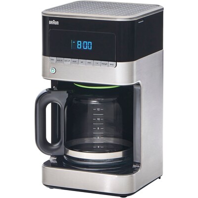 Braun Brew Sense 12-Cup Drip Coffee Maker with Glass Carafe in Stainle