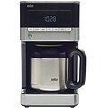 BRAUN BrewSense 10 Cups Automatic Drip Coffee Maker, Stainless/Black (KF7155BK)