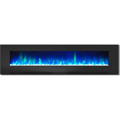Cambridge 78 Wall-Mount Electric Fireplace in Black with Multi-Color Flames and Crystal Rock Display (CAM78WMEF-1BLK)