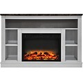 Cambridge 47 Electric Fireplace with Enhanced Log Insert and White Mantel (CAM5021-1WHTLG2)